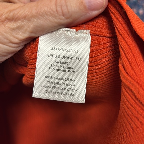 NWT Veronica Beard Deep Orange Women's Moulin ribbed knit size Small - Picture 4 of 8